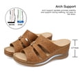 thumbnail image 6 of FAMITION Womens Summer Wedge Sandals Brown Slides for Women Beach Bohemia Comfortable Wedges Ladies Elegant Casual Platform Shoes, 6 of 8
