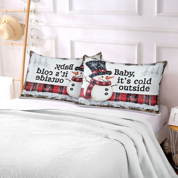 Pillow Case Plush Pillow Smiled Snowman Case standard size/King size/Queen size Bed Pillow Pillowcases