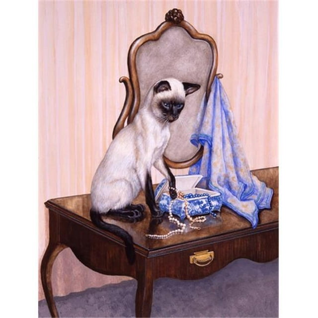 Carolines Treasures BDBA0242CHF On the Commode Drapeau Chat Siamois Toile Taille Maison