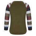 thumbnail image 4 of Camisas Para Mujer Moda Cuello Redondo Manga Larga Patchwork Estampado Casual Camiseta Blusa Odeerbi  ODB128793, 4 of 8