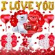 thumbnail image 1 of Kit de decoración de globos del día de San Valentín-Te amo, globo de látex Afortunado Sencillez, 1 of 5
