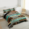 thumbnail image 3 of Homewish Old Barn Door Bedding Comforter Set, Brown Teal Farmhouse Twin Comforter Sets, Western Rustic Theme Reversible Bedding Set, Ultra Soft Bedroom Decor, 2-Piece, 3 of 8
