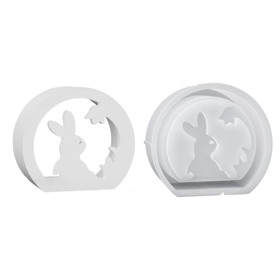 Holiday DIY Silicone Mold Easter Rabbit Hollow Candle Holder Mould