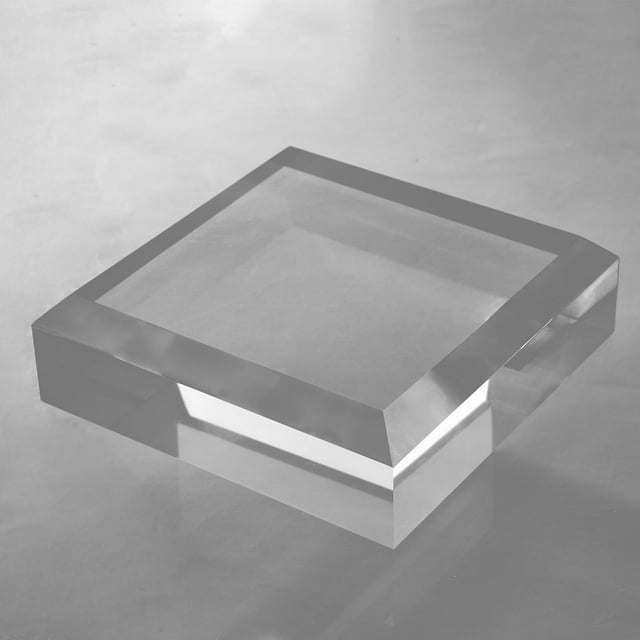CiaoHER 2in Thickness Beveled Solid Acrylic Display Block Clear Polished Pedestal Stand Riser Solid Base (7x7)