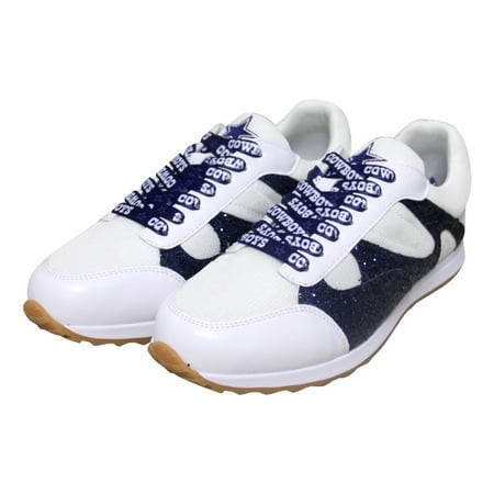Women s Cuce White Dallas Cowboys Glitter Sneakers