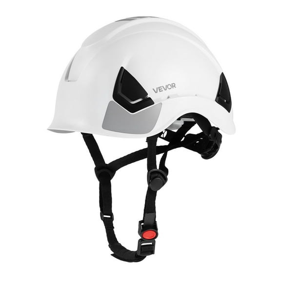 Construction Safety Helmet ANSI/ISEA Z89.1 Approved, ABS Hard Hat for Adults with 6-Point Suspension, Adjustable Y-Strap, Quick-Dry Chin Pad, 360° Reflective Detailing for Job Site Protection
