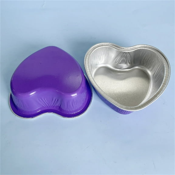 Clearance Cake Mould under $5,Heart Shaped Aluminum Foil Cake Pan Disposable Heart Shaped Cake Pans With Heart Spoons & Love Cupcake Topper For Valentine's Day Mother's Day Wedding Set Of 10