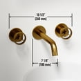 thumbnail image 5 of VIGO Cass Two Handle Wall Mount Bathroom Faucet in Matte Brushed Gold, 5 of 12