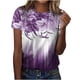 thumbnail image 2 of Fiudx Liquidación de Ahorros de Verano Camiseta Estampada a La Moda para Mujer, Blusa de Manga Corta, Tops Informales con Cuello Redondo, 2 of 4