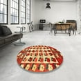 thumbnail image 3 of Ahgly Company Indoor Round Traditional Red Persian Area Rugs, 4' Round, 3 of 6