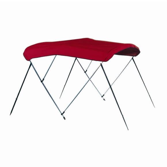 Carver BOAT BIMINI TOP A 8SQ 4893UB-07 4 Bow Square Tube; Pontoon Boat; Top Height 48 Inch; Water Repellant/UV Protection/Mildew Resistant; Jockey Red; Sunbrella /Outdura Premium Acrylic