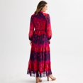 thumbnail image 2 of Women's Maison Tara Floral Print Maxi Color: Eggplant Flower Multi Size: 4, 2 of 4