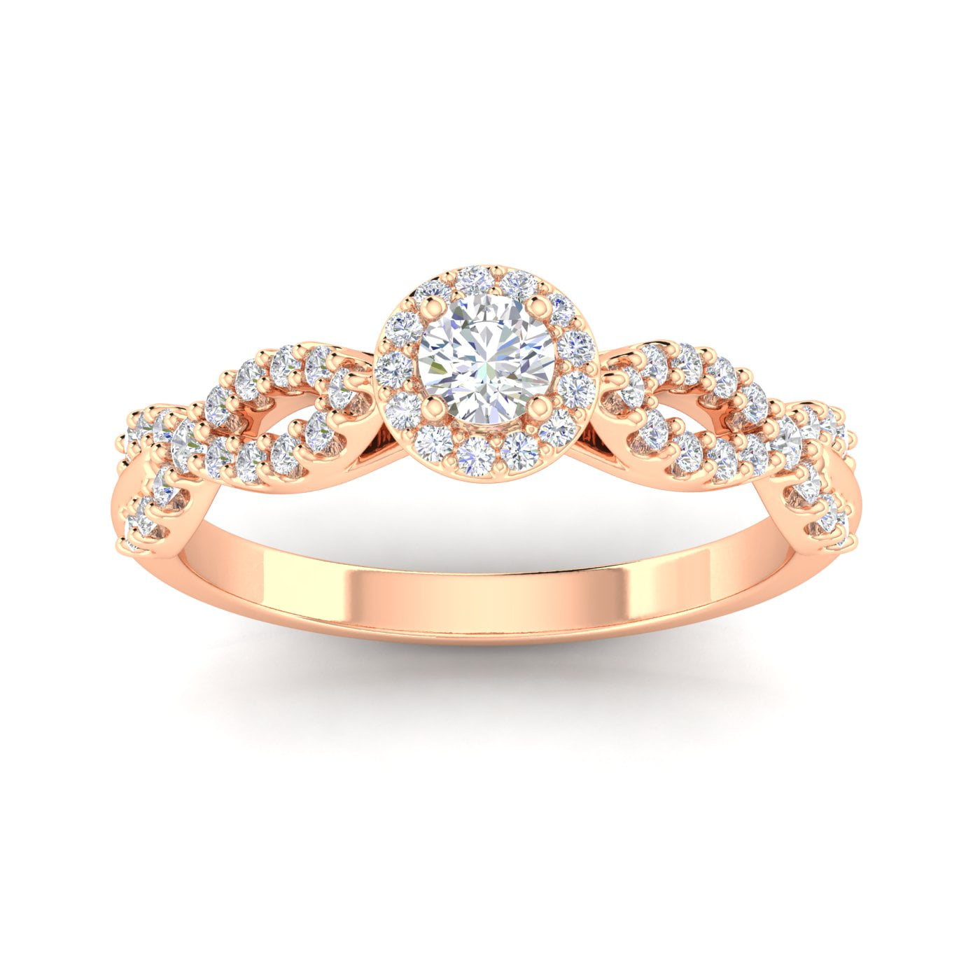 Certified 1/2 Carat TW Diamond Infinity Engagement Ring in 10k Rose Gold (G-H, I1)