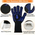 thumbnail image 6 of Generic Heat Resistant BBQ Gloves (1472°F) - Heatproof Oven Mitts for Grilling, Smoking, Firepit - Food Grade Silicone Grip, Long Forearm Protection, Machine Washable, 6 of 7