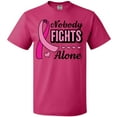 thumbnail image 3 of Inktastic Breast Cancer Awareness Nobody Fights Alone Pink Ribbon T-Shirt, 3 of 5