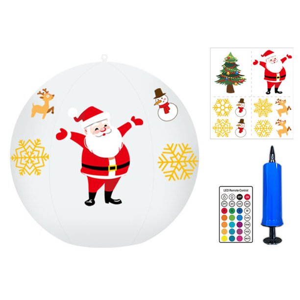 Luces LED flotantes para piscina con energía solar con 1 pegatina de diseño de Papá Noel RGBW 16 Ca Tomshoo Lámpara de exterior