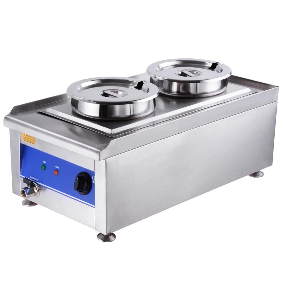1200W Commercial Countertop Food Warmer Dual Steam Table Kitchen