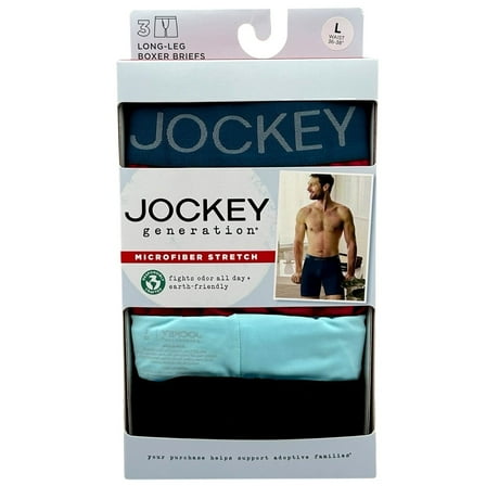 Jockey Men's 3pk Active Microfiber Boxer Briefs Size L Stretch Fabric Multicolor