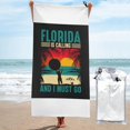 thumbnail image 1 of Florida me llama, debo irme, vacaciones divertidas en la playa, toalla de playa, toallas de baño de microfibra, manta de playa suave para desfiles, natación, yoga, mujeres y hombres, 1 of 4