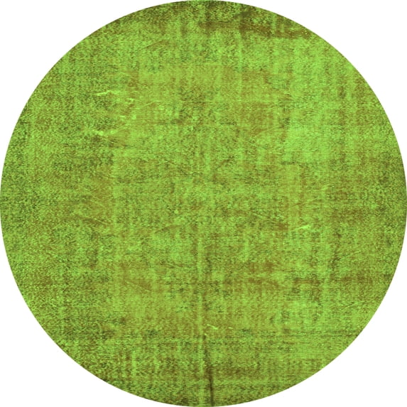Ahgly Company Indoor Round Abstract Green Contemporary Area Rugs, 8' Round