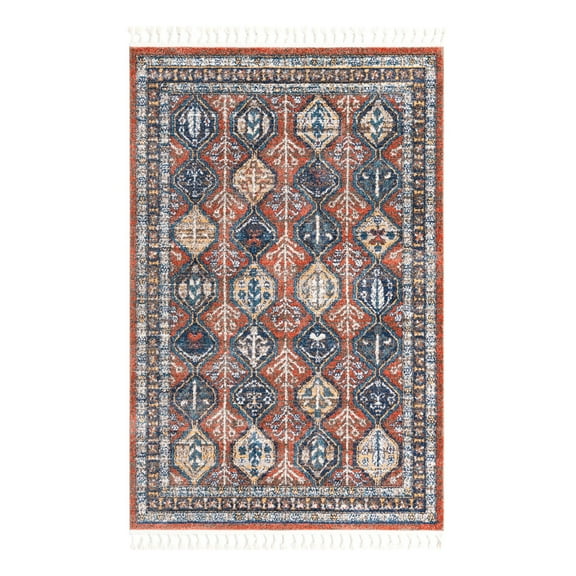 Unique Loom Aramis Collection Area Rug - Conner (5' 3" x 8' Rectangle Rust Red/Brown)