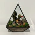 thumbnail image 5 of WGV Black Raised Pyramid Geometric Glass Terrarium - 6" Wide x 8" Height, Good quality Terrarium - 1 Pc, 5 of 6