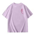 thumbnail image 3 of T-Shirt Décontracté à Manches Courtes pour Filles, Col Rond, Haut Imprimé, Tissu Extensible Confortable pour le Quotidien, l'École et les Activités Extérieures, Âges 3-13, 3 of 6