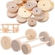 thumbnail image 1 of 1 Juego de ruedas y palos de madera, ruedas de madera sin terminar, accesorios para manualidades en blanco, 1 of 7