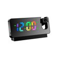 thumbnail image 1 of Mistaha Wireless Charging Color Screen Projection Alarm Clock with 180° Rotation, Temperature Display, Multi-functional Silent Alarm, Built-in Battery - Black, 1 of 5