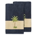 thumbnail image 2 of Authentic Hotel and Spa  Turkish Cotton Palm Tree Embroidered Midnight Blue Bath Towels (Set of 2), 2 of 3