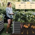 thumbnail image 3 of Dextrus Large Outdoor Raised Garden Bed Kit, Metal Planter Box for Plants, Vegetables, and Flowers, Includes 2 Gloves, Ground Nails, Support Rod, and Secure Edge Curling Design-6x3x1.5ft,Black, 3 of 6