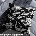 thumbnail image 2 of Homewish Tokyo Fish Animal Fabric by the Yard 2 Yards, Lotus Flower Floral Sewing Fabric, Black White Japanese Style Fabric for Sewing, Lightweight Room Decor, 2 of 6