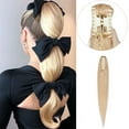 thumbnail image 1 of MY-LADY 100% Remy Real Human Hair Clip in Ponytail Extension Claw 18inch Hair Extensions Straight Hairpiece Long Straight Pony Tail Hair Hairpiece #24 Natural Blonde, 1 of 8
