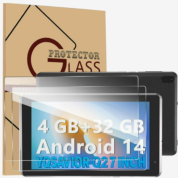FIEWESEY 2 Pack Screen Protector for YQSAVIOR Q2 Android 7 Inch Tablet Tempered Glass Film, Screen Protector for YQSAVIOR Q2 7 Inch Anti-Scratch & Sensitive & 9H Hardness