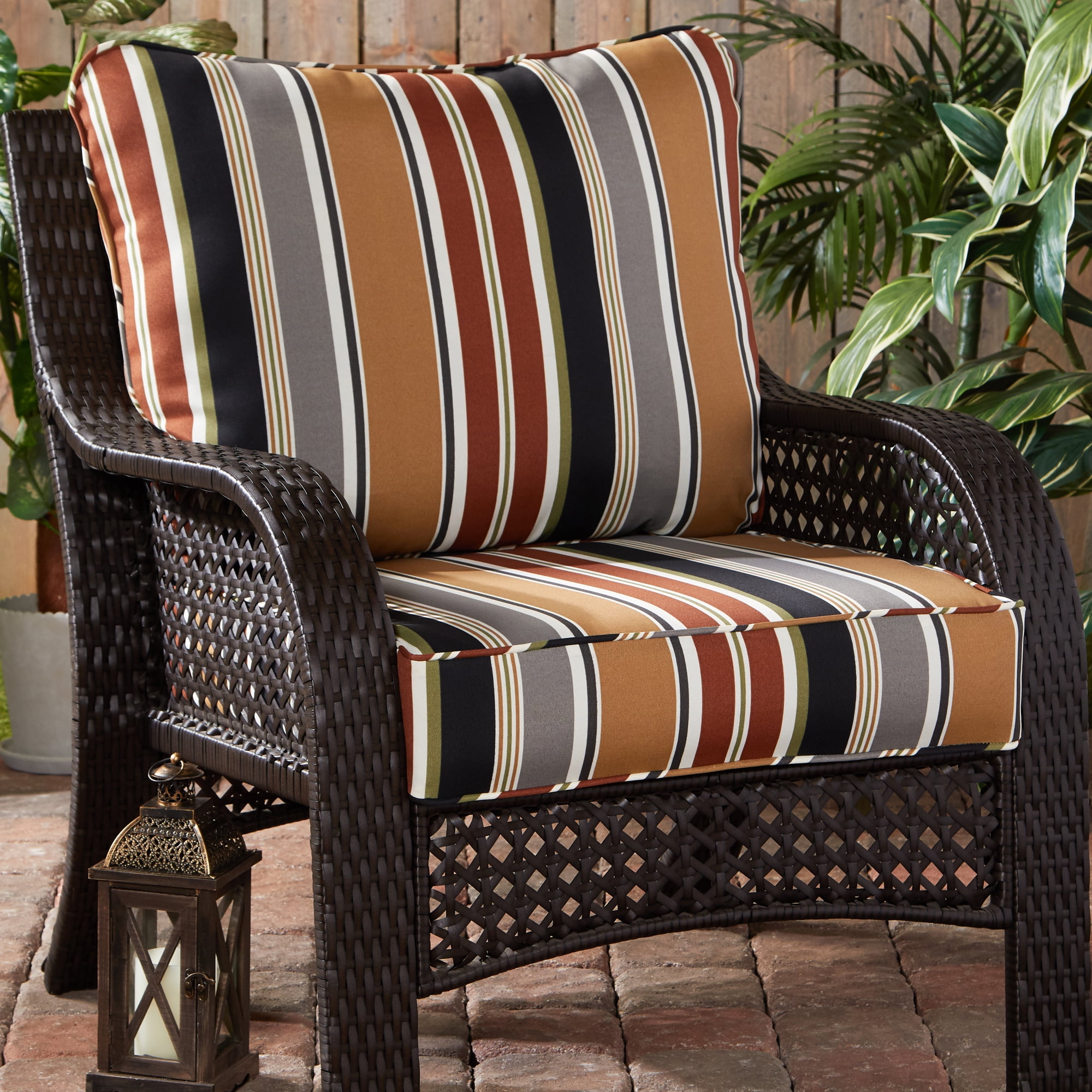 South Pine Porch Brick Stripe 20-inch Seat Cushion, 2 Count - hurec.bz