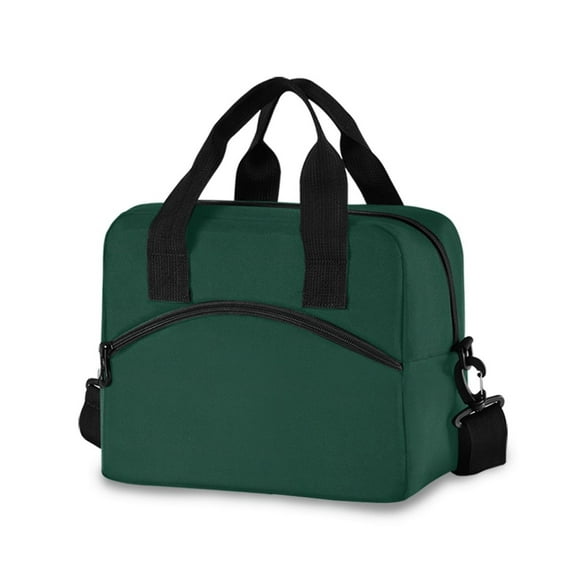 joogoo Dark Green Paint Insulated Lunch Bags Reusable Cooler Box with Shoulder Strap