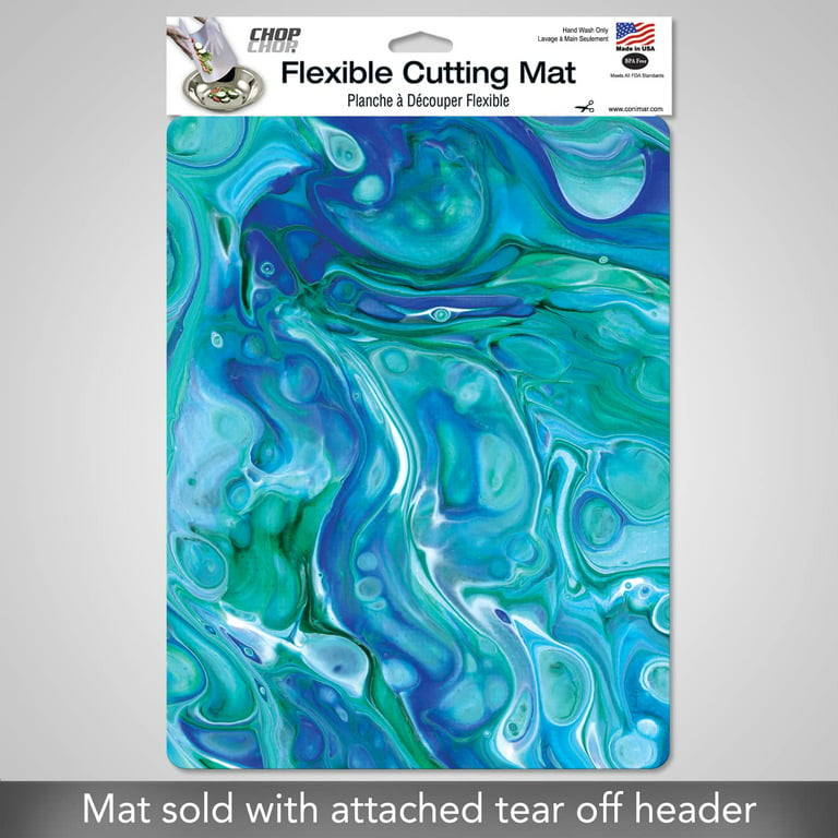 Cut N' Funnel Blue Fluidity 1 Pack Designer Flexible Plastic Cutting  Board Mat 15 by 11.5 
