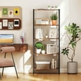 thumbnail image 2 of Costway 1 PCS 5-Tier Bookshelf Bookcase with Metal Frame & Dual Anti-Tipping Kits Storage Rack, 2 of 9