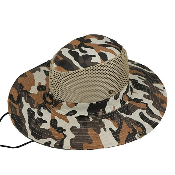 Grandest Birch Outdoor Wide Brim Camouflage Fisherman Bucket Boonie Hat Anti UV Cap ,Gift