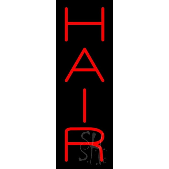 Vertical Red Hair LED Neon Sign 24 x 8 - inches, Black Square Cut Acrylic Backing, with Dimmer - Bright and Premium built indoor LED Neon Sign for Defence Force.