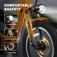 thumbnail image 6 of ACTBEST Electric Tricycle for Adults, 750W Motor 48V 15.6Ah Battery, 20" x 3.0" Fat Tire 3-Wheel Electric Bicycle, 7-Speed Step-Thru Electric Trike with Dual Suspension (Orange), 6 of 6