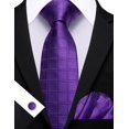 thumbnail image 4 of Juego de corbatas Barry.Wang Silk de 150 cm, color morado, 4 of 6