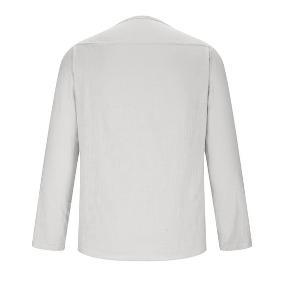 hotojiny Linen shirts for men casual Long Sleeve Yoga tops Summer Beach clothes Lightweight Plain Casual Tees