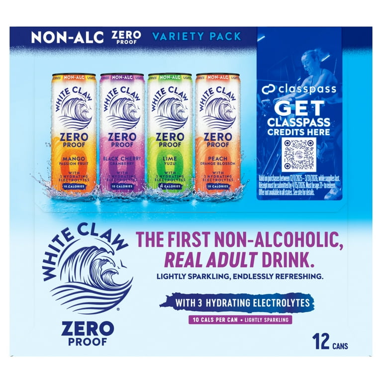 White Claw 0% Alcohol Seltzer Premium Variety Pack, Tropical Lime