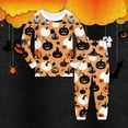thumbnail image 2 of Miaoju Cotton Halloween Pajamas Size 6 Pumpkin Print Long Sleeve & Long Pants Outfit Trendy Home Clothes 2 Piece Loungewear, 2 of 4