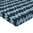 thumbnail image 2 of Ambesonne Ikat Fitted Sheet, Boho Geometric Shape, Twin XL Size, Eggplant Turquoise, 2 of 3