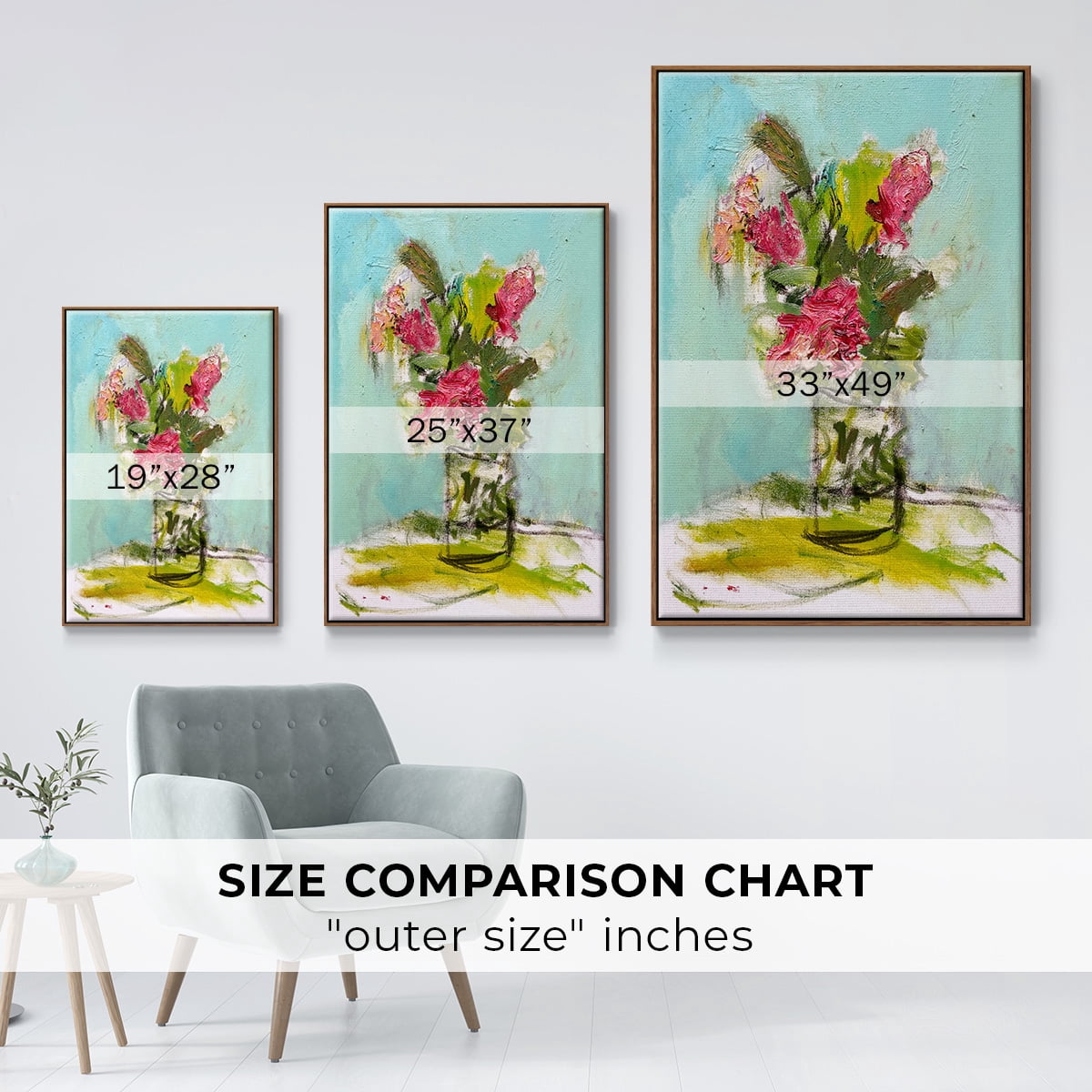 TURQUOISE LILLY Framed Premium Gallery Wrapped Canvas - Ready to Hang