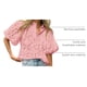 thumbnail image 4 of Blusa de Encaje Rosa con Escote en V y Detalles Calados para Mujer PRETTYGARDEN Talla S, 4 of 8