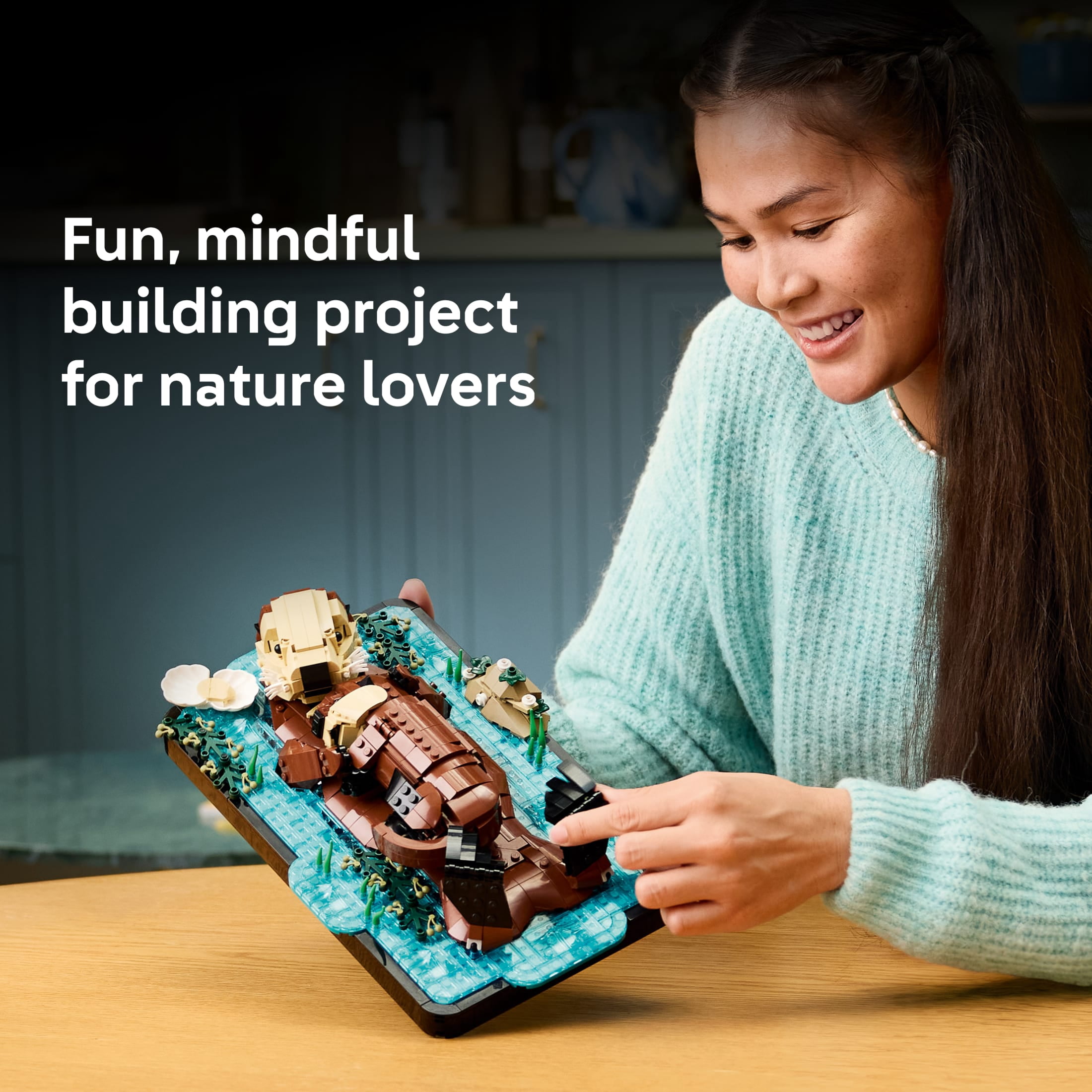 LEGO Ideas Floating Sea Otters Building Sets for Adults - Room or Office Decor for Women & Men, Ages 18+ - Gift Ideas for Birthday - 21366