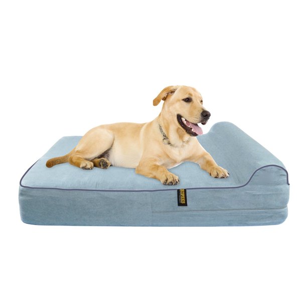 Kopeks Pillow Orthopedic Memory Foam Pet Dog Bed, Large, Grey Walmart